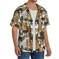 thumbnail image 4 of Cauagu Cute Puppy Men's Short Sleeve Button Down Hawaiian Shirt for Men Bowling Shirts Casual Summer Beach Shirt,Small, 4 of 6