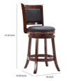thumbnail image 6 of Round Wooden Swivel Counter Stool with Padded Seat and Back, Cherry Brown - Saltoro Sherpi, 6 of 6