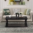 Rustic Oversized Coffee Table, Floor Shelf Coffee Table with Storage ...