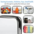 thumbnail image 3 of Bolsa de cosméticos transparente de PVC impermeable, bolsa de cosméticos transparente de viaje portátil con cremallera negra, 3 of 6