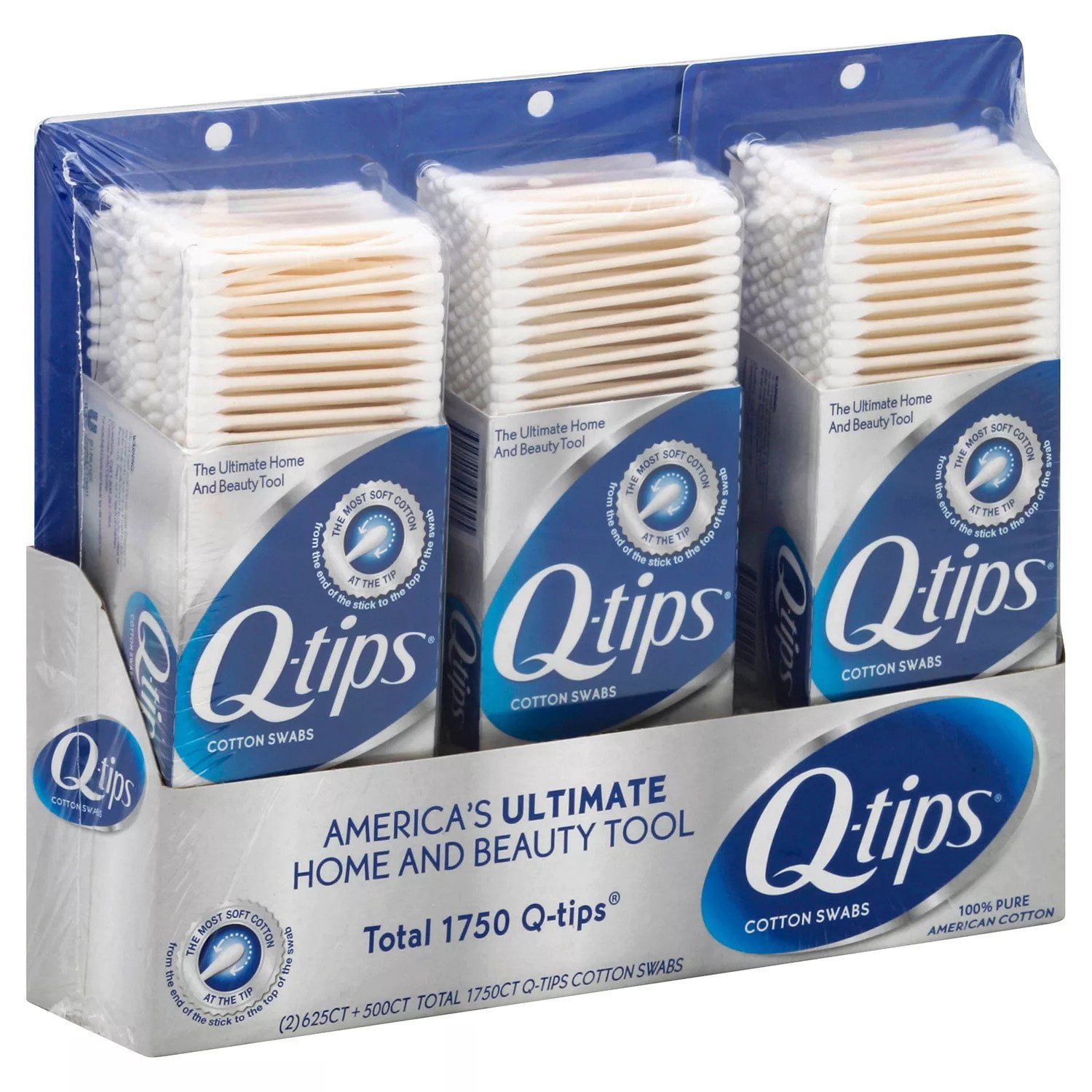 Q-tips Cotton Swabs, 625 Count, 2 Pack, 500 Count, 1 Pack