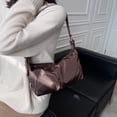 thumbnail image 4 of Bolso de hombro de color puro de nailon retro para mujer, bolsos para axilas, bolsos de mano (café) Tmvgtek Para estrenar, 4 of 9