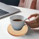 thumbnail image 2 of Cork Coasters with Lip for Drinks Absorbent Thick Rustic Saucer with Holder Heat & Water Resistant B, 2 of 5