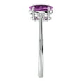 thumbnail image 4 of SuperJeweler 1 1/2 Carat Oval Shape Pink Topaz and Two Diamond Ring In 14 Karat White Gold For Women, 4 of 6
