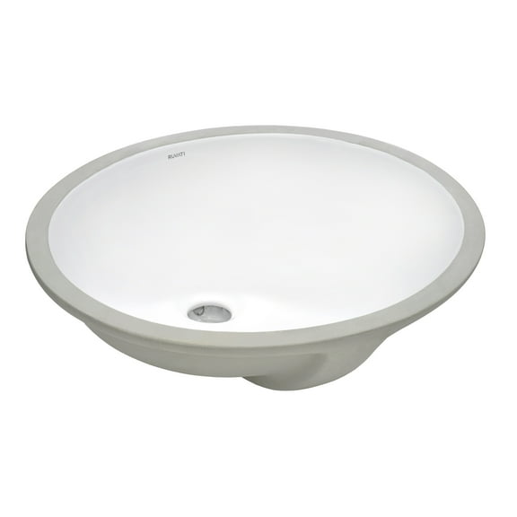 Ruvati Rvb0619 Krona 18" Oval Porcelain Undermount Bathroom Sink - White