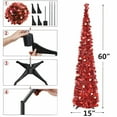 thumbnail image 6 of 5ft Pop Up Christmas Tree with Stand, Tinsel Collapsible Artificial Christmas Tree for Holiday Christmas Home Decorations, 6 of 7