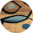 thumbnail image 1 of Ahgly Company Machine Washable Indoor Round Abstract Bakers Brown Area Rugs, 3' Round, 1 of 7