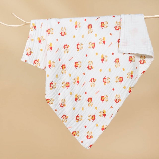 Toalla de baño de algodón para bebé, gasa de seis capas, suministros para bebés, colcha de sujeción, toalla de baño cubierta, manta de dibujos animados para recién nacidos