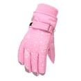 thumbnail image 4 of Guantes de esquí para niños Guantes de invierno antifrío para nieve con dedos bordados en rosa para niñas, 4 of 5