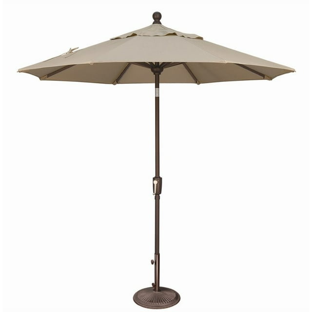 Simply Shade Parapluie Inclinable à Bouton Poussoir Octogone 90" en Bronze/Beige