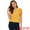 Yellow, variant on DARING DIVA Women's Ruffle Round Neck Layer Cap Sleeve Blouses XS Black