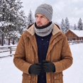 thumbnail image 4 of Loritta 3 Pcs Men Winter Beanie Hat Scarf and Touch Screen Gloves Set for Men, 4 of 8
