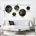 thumbnail image 4 of Designart "Fractal Odyssey Blue and Gold I" Abstract Fractal Metal Wall Art Set of 5 Piece, 4 of 5