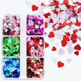 thumbnail image 2 of Lentejuelas de corazones de amor rojos para decoración de San Valentín, copos de purpurina negra mixta para esmalte de Gel, accesorios para uñas, 6 rejillas, 2 of 4