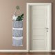 thumbnail image 4 of Organizador de puerta de dormitorio para bolsillos y artículos esenciales de baño, de algodón gris, para colgar en la pared, 4 of 8
