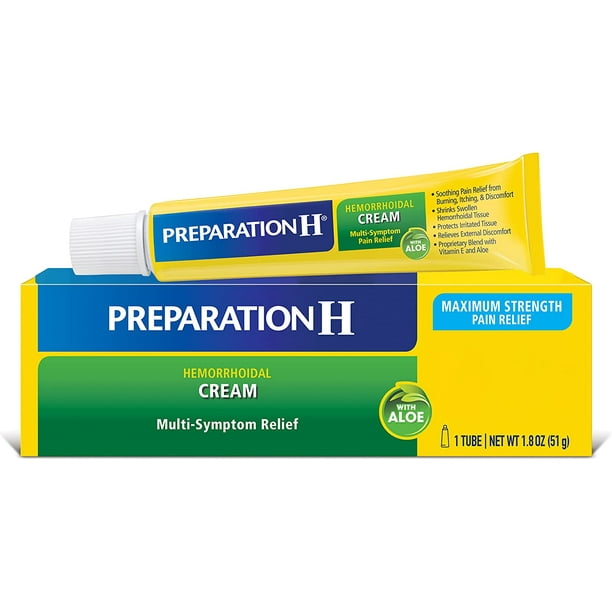 Preparation H Hemorrhoid Cream with Aloe for MultiSymptom Relief 1.8 Oz Tube