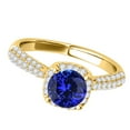 thumbnail image 3 of Aonejewelry 1.20 Ct. Halo Beautiful Design Tanzanite and Diamond Engagement Ring In 14k Solid Yellow Gold, 3 of 4