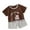 Brown D, variant on Loopsun Toddler Summer Sets, Children's Summer Home Clothing Round Neck Short Sleeve Top and Shorts Two-Piece Set Pink 5-6 years