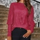 thumbnail image 2 of Ropa urbana para mujer,Camiseta de verano de manga larga con cuello redondo para mujer, informal y cómoda, de tejido suave y transpirable, ideal para el hogar o el trabajo, sopatenor, 2 of 7