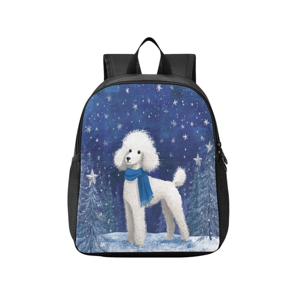 Toddler Backpack Cute White Poodle Waterproof Lightweight Backpack Casual Mini Daypack for Daycare & Travel