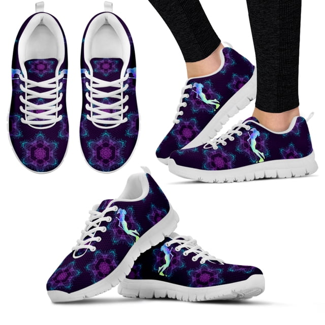 Zapatillas deportivas de moda de marca de diseño bohemio, zapatos deportivos de golf morados con estampado, zapatillas planas para aficiones/aficiones, zapatillas cómodas