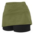 thumbnail image 6 of QATAINLAV Women's Tennis Sports Skirt with Shorts Solid Color Casual Yoga Running Skorts Milk Silk Soft Layered Ruffle Mini Skirts Ofertas Flash Del Dia Army Green XL, 6 of 7