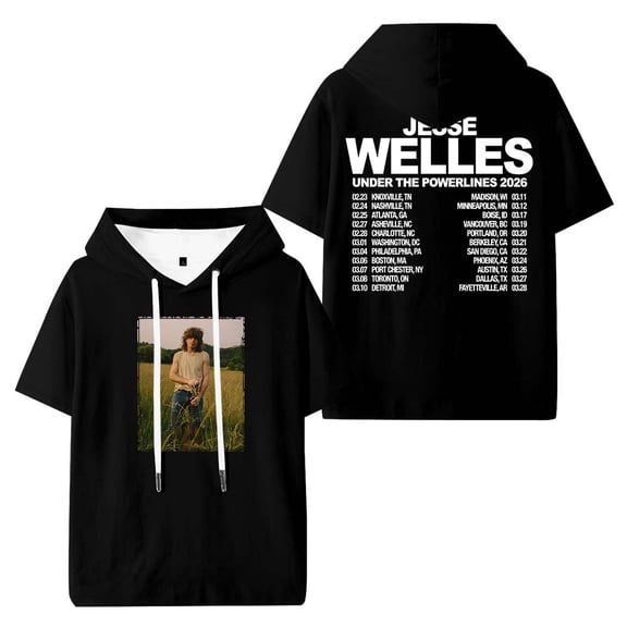 Jesse Welles Under The Powerlines Tour 2026 Hooded T-Shirts Casual Women Men Short Sleeve Tee Clothes