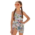 thumbnail image 2 of Xoenoiee Colorful Daisy Flower Pattern Girls'Swimwear One Piece Kids Swimsuits for Girls Hawaiian Breathable Bathing Suits with Cover Up Skirt, Size 13-14 Years, 2 of 7