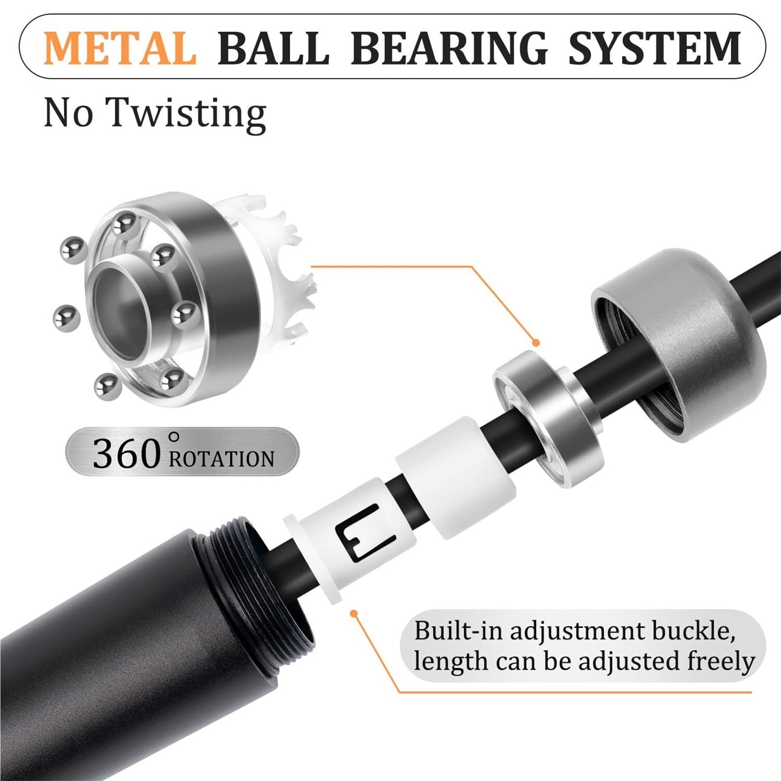 WEIKE Fast jump rope without wrapping ball bearing, professional thick weight-bearing jump rope