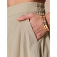 thumbnail image 5 of DARING DIVA Women's Button Decor Elastic Waist A-Line Skirts with Pockets XS Khaki, 5 of 6