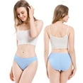 thumbnail image 6 of Women Fashion Cotton Underwear Lace Bikini Non-marking Briefs Bowknot Elastic Mid-waist Briefs Pack of 5, 6 of 7