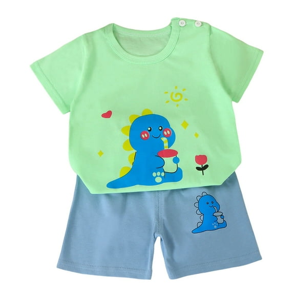 KPOPLK Toddler Baby Boy Clothes short Sleeve Color Block Sweatshirt Top Drawstring Pants Set 2Pcs,Sizes 18-24 Months