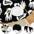thumbnail image 4 of 44in Round Halloween Pumpkin Ghost Tablecloth with Elastic Edge, Fitted Table Cover for 36-44" Tables, Polyester Reusable Table Cloths Wipe Clean for Picnic, Dining, Outdoor Use and Party Decor, 4 of 7