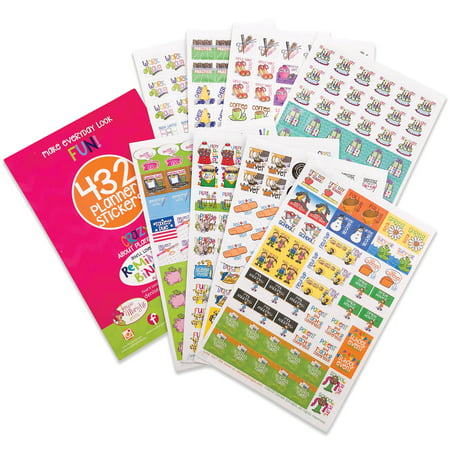 Best Planner Variety Stickers Set (Qty 432) for Busy Moms for Birthdays, Home, Work, Appointments, School Events, Projects, Party, Play Dates, Sports, Family, Water & Fitness Tracking for Any