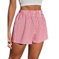 thumbnail image 2 of Women's Shorts Casual Plaid Straight Leg Orange M (6), 2 of 6