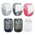 thumbnail image 4 of Pop-up Laundry Basket with Side Pockets Foldable Laundry Basket with Side Pockets Capacity Dirty Clothes Storage Basket Breathable Mesh for Sorting, 4 of 8