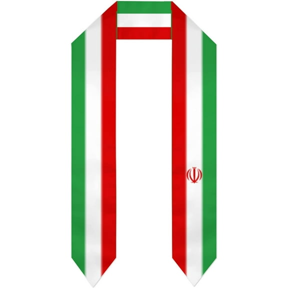 DABOYOZHZH Flag of Iran Graduation Shawl Sash Stole Wraps Scraf For International Study Pride Women Men