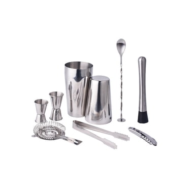 Ensemble de Fabrication de Cocktails Shaker en Acier Inoxydable Écologique Kit de Mélange de Cocktails