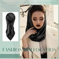 thumbnail image 4 of 35 Inch Silk Head Scarf 2 Pcs Large Square Neck Scarf Sleeping Hair Wrapping Satin Scarf for Women, 4 of 8