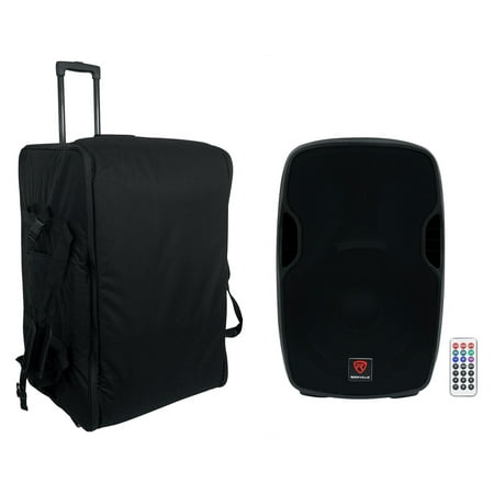 Rockville BPA15 15" Powered 800w DJ PA Speaker w Bluetooth+Rolling Travel Bag