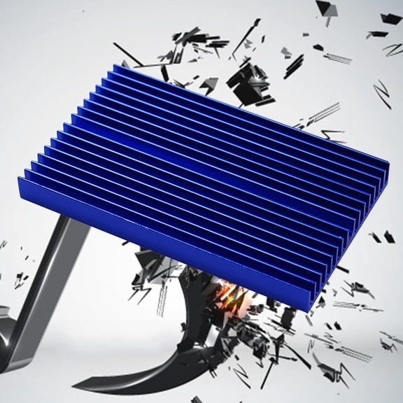 Aluminum Alloy Heat Sink Radiator Plate Cooling Block for PCB IC Chip - 100x60x10mm (Blue)