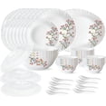 thumbnail image 2 of Larah 47 Pieces Signature Dinner Set for 8, Chip Resistant Tempered Opal Glass, White Dinnerware Plates and Bowls Set, Stain Resistant, Dishwasher & Microwave Safe Dinnerware Set For Gifting, Serves 8, 2 of 5