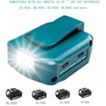 thumbnail image 2 of ADP05 USB Charger Adapter for Makita 14-18V Lithium-Ion LXT Battery Power Source Converter with Dual USB Ports, 12V DC Port, 3W LED Work Light Flashlight$$Tools & Hardware Other, 2 of 7