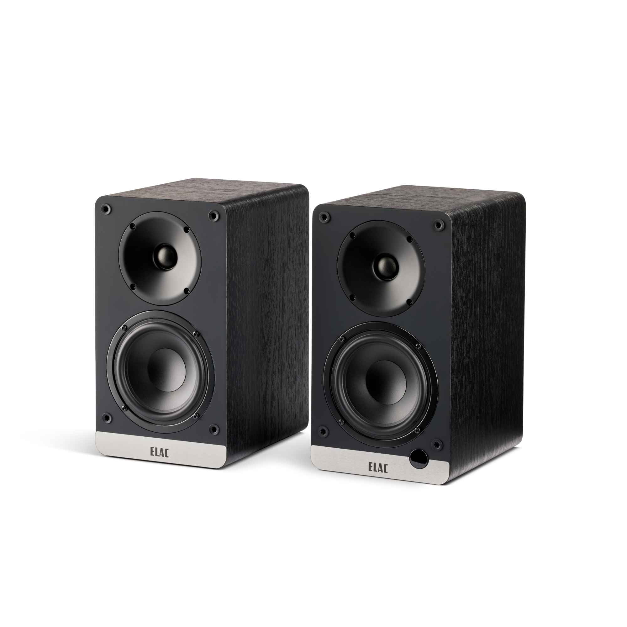 Elac DCB41-BK - Debut ConneX 4.5" Powered Speakers - Black, Pair and Elac PS250-BK - Varro Premium 10" 250 Watt Powered Subwoofer with Auto-EQ