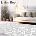 thumbnail image 2 of ODIKA 3'x5' Machine Washable Non-Slip Area Rug, Abstract Elephant Mosaic with Spiraling Christmas High Traffic Rug, Black, 742362, 2 of 7