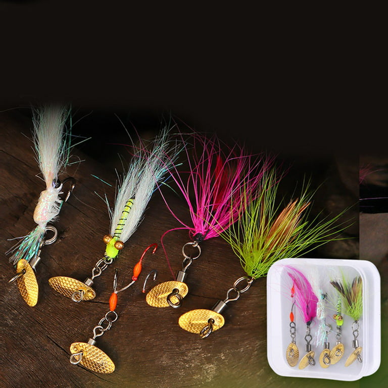 5pcs Fly Hooks Flies Insect Lures Bait Fly Fishing Decoy Bait Sequins  Fishhook Durable Metal Fly