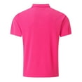 thumbnail image 5 of Mens Golf Polo Shirts Short Sleeve Stylish Solid Button Collared Pullover Tops Lightweight Business Work Slim Fit Tees Pink 3XL, 5 of 5
