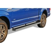 2015-2022 Ford F-150 SuperCrew Cab 2017-2022 Ford F-250/F-350/F-450/F-550 Super Duty Crew Cab Stainless Steel with 6061 Aluminum Step Pad Hairline Finish 6-Inch Door to Door Side Step