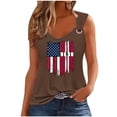 thumbnail image 2 of Puntoco Camisetas sin mangas ajustadas para mujer Camiseta sin mangas con estampado del Día de la Independencia para mujer Camiseta sin mangas holgada, 2 of 3