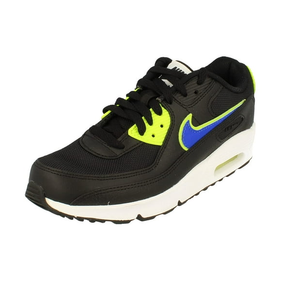 Nike Air Max 90 Kids GS Fashion Shoes (Black/Racer Blue-Volt, Numeric_7)